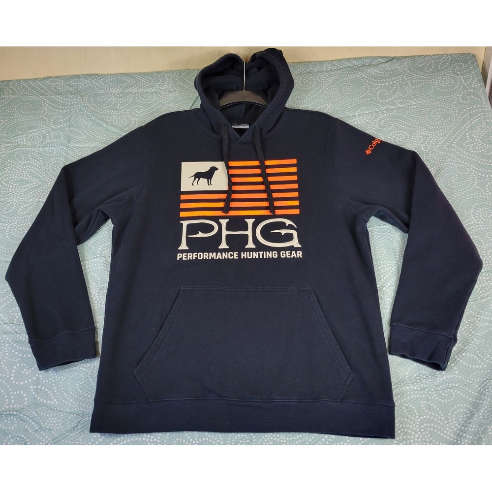 Columbia PHG Performance Hunting‎ Gear Black Graphic Hoodie Sweatshirt Men's M